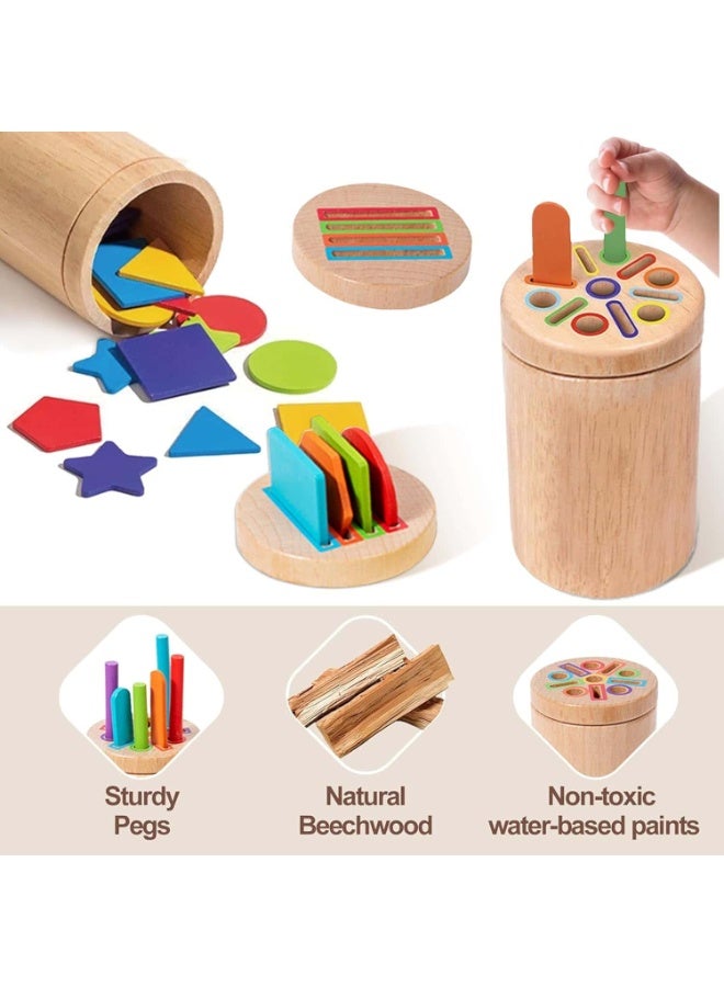 Mitoy 3 in 1 Montessori Toys for 1 2 3 Year Old,Wooden Color Sorting Learning Toys for Toddlers,Fine Motor Skills Toys,Preschool Learning Toys Educational Matching Games,Sensory Toys for Toddlers 1-3 - Image 3